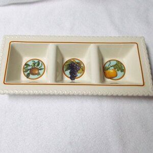 NWOT Hallmark fruit design pickle/relish/sauce tray